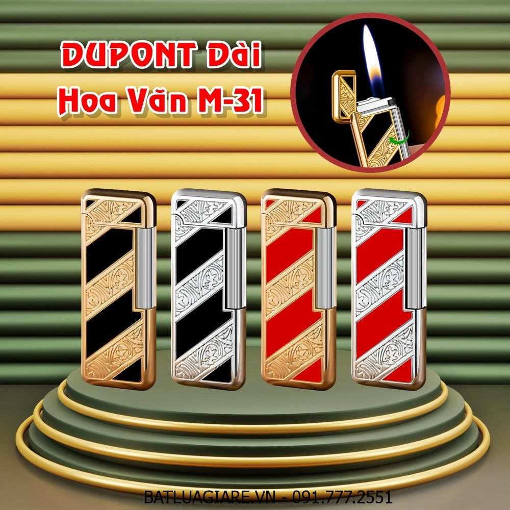 BẬT LỬA DUPONT DÀI HOA VĂN M-31 (XÀI GAS)