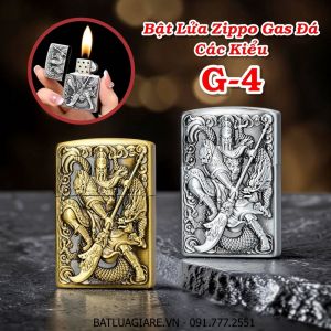 BẬT LỬA ZIPPO GAS ĐÁ CÁC KIỂU G-4 - (XÀI GAS)