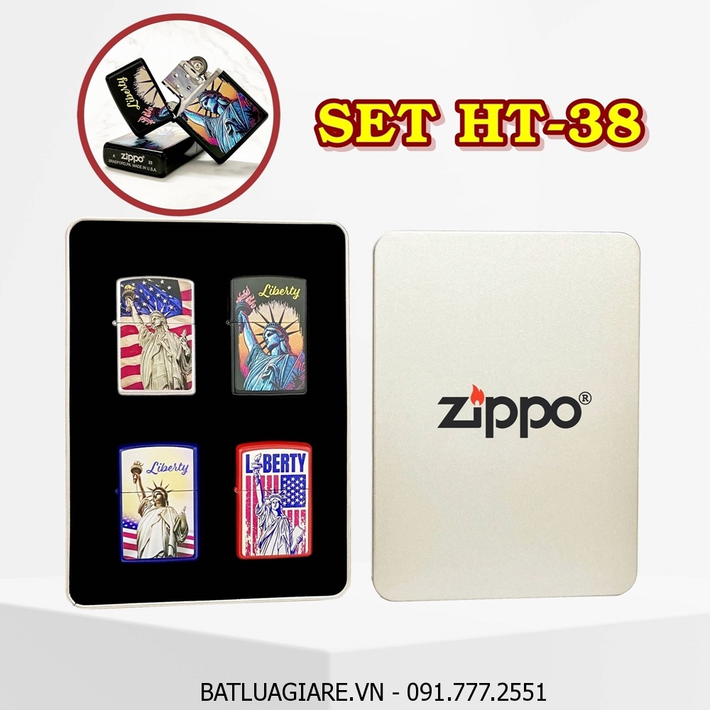 BỘ 4 BẬT LỬA ZIPPO SƠN TĨNH ĐIỆN 2 MẶT HÌNH NỮ THẦN TỰ DO CÁC KIỂU (CÓ MỘC ĐÁY) (HỘP THIẾC) - (XÀI XĂNG) #SET HT-38