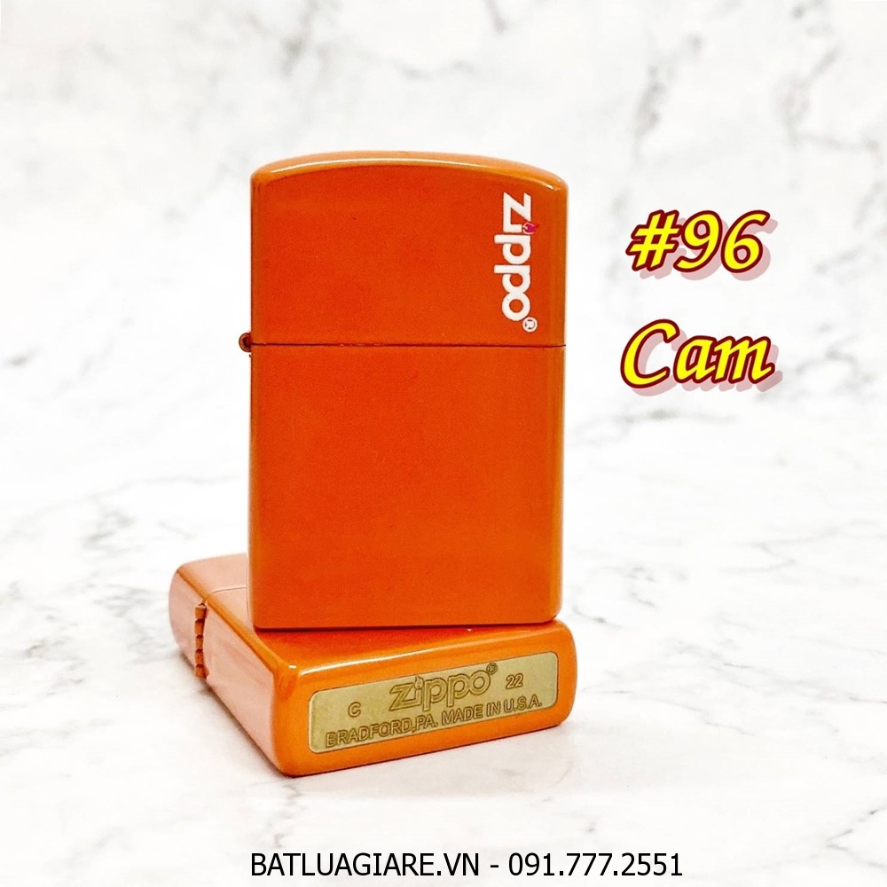 BẬT LỬA ZIPPO SƠN TĨNH ĐIỆN NHIỀU MÀU (CÓ MỘC ĐÁY) - (XÀI XĂNG) #96 CAM