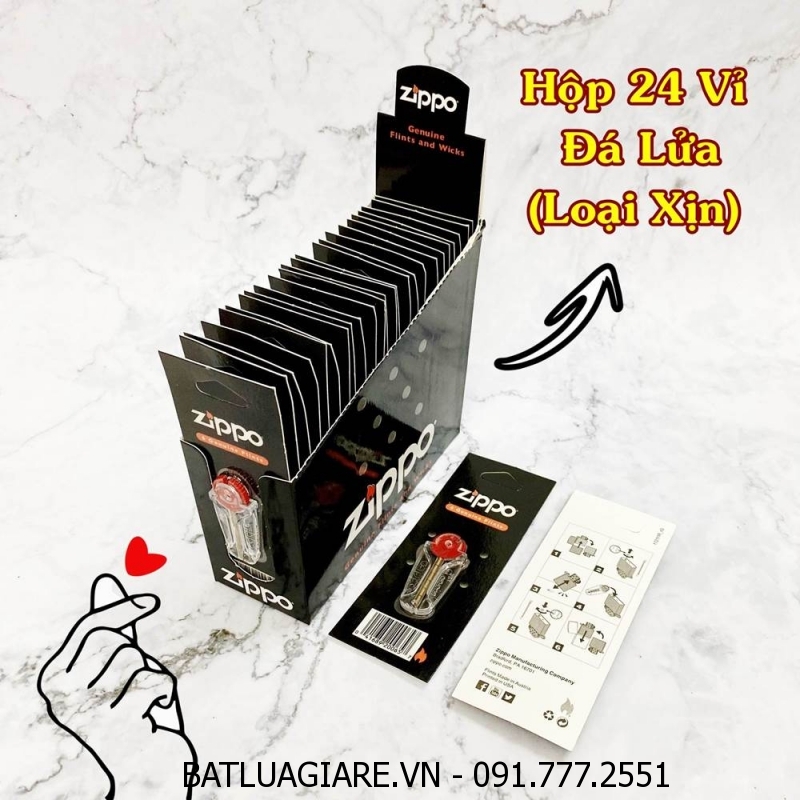 HỘP 24 VỈ ĐÁ LỬA THAY ZIPPO (ĐÁ LỬA ZIPPO MỸ)