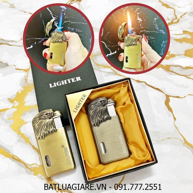 BẬT LỬA DOLPHIN 2 CHẾ ĐỘ LỬA HÌNH ĐẦU ĐẠI BÀNG (LỬA NGỌN VÀ LỬA KHÈ) (CÓ HỘP) - (XÀI GAS)