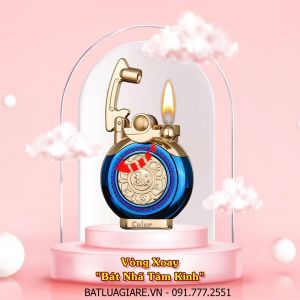 BẬT LỬA CHIEF XĂNG ĐÁ - BÚNG TAY ĐÁNH LỬA CF208 "VÒNG XOAY BÁT NHÃ TÂM KINH" (FULLBOX) - (XÀI XĂNG) #XANH